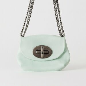 Vintage Stuart Weitzman Mint Green Leather Shoulder Bag or Crossbody- 2010s